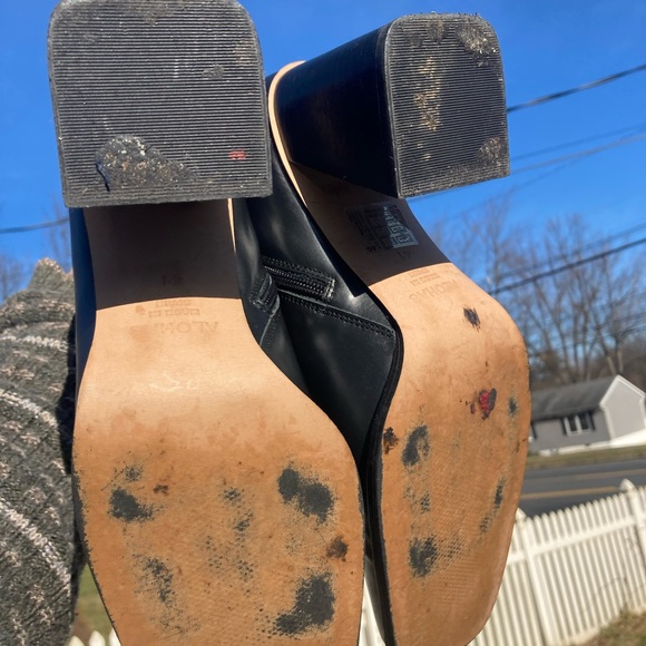 COPY - Alohas Vegan Leather Square Toe Block Heel Boots Black Size 8 US M/ 41 EU - Picture 4 of 8